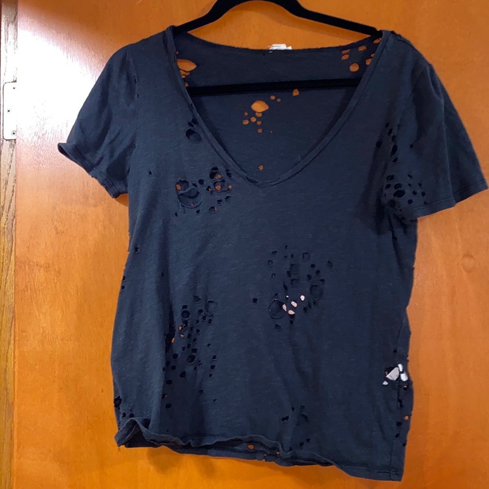 Black Distressed T-Shirt